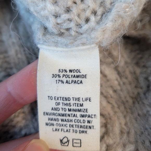 Alex Mill Camil Cable-knit Mélange Wool Alpaca Sweater Size Small - Picture 9 of 10